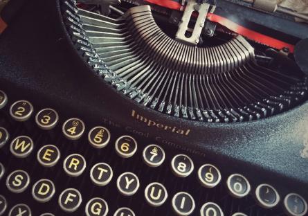 Closeup on a typewriter